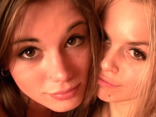 Little Caprice and Sabrina Blond straight-faced aroun bare in sauna